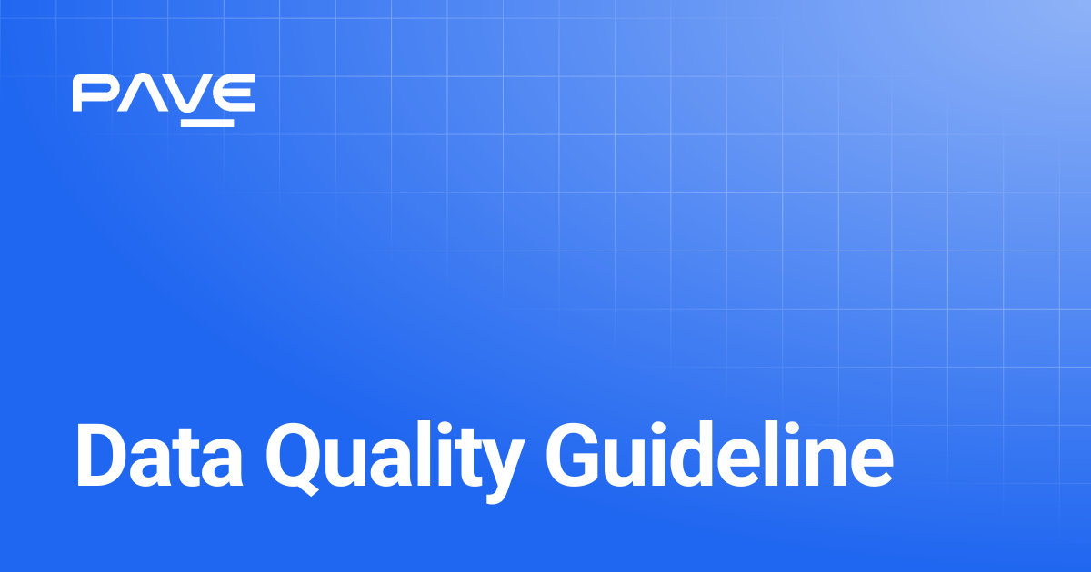 Data Quality Guideline | PAVE Automated Inspection API